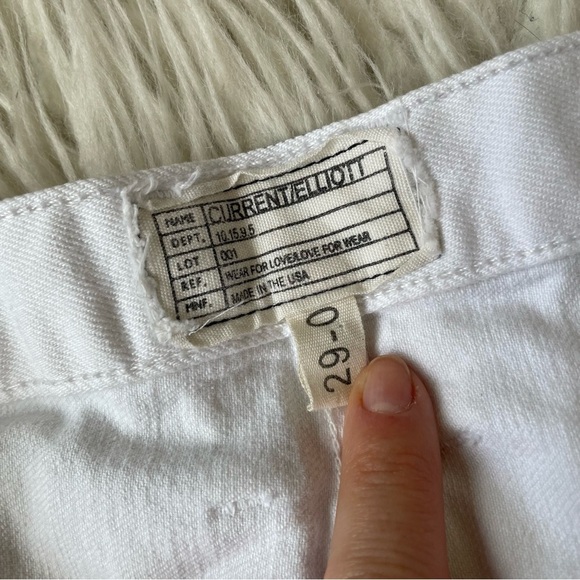 Current/Elliot Sugar Metallic Stars White Stretch Denim Boyfriend Jean Shorts 29 - Picture 6 of 8